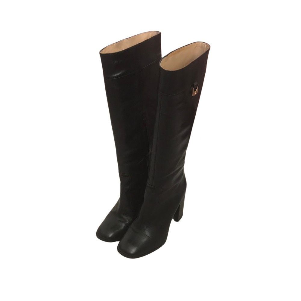 DVF Tall Black Leather Boots 6